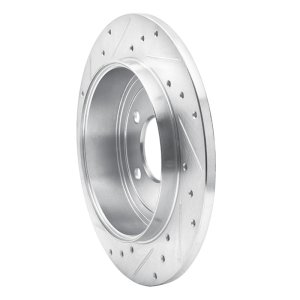 Ford Escape Brake Rotor (1) - Rear Right - R1 Concepts - Drilled & Slotted - Silver - `05-`08